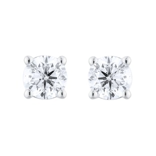 Goldsmiths 18ct White Gold 1.00cttw Brilliant Cut Diamond Solitaire Stud Earrings