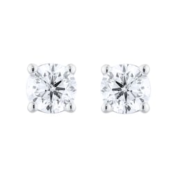 12153623 - 18ct White Gold 1.00cttw Brilliant Cut Diamond Solitaire Stud Earrings