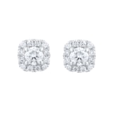 Best Luxury 
9ct White Gold 0.34cttw Brilliant Cut Diamond Halo Stud Earrings