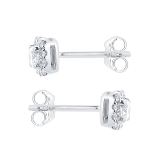 Goldsmiths 9ct White Gold 0.34cttw Brilliant Cut Diamond Halo Stud Earrings Goldsmiths 9ct White Gold 0.34cttw Brilliant Cut Diamond Halo Stud Earrings