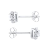Best Luxury 
9ct White Gold 0.34cttw Brilliant Cut Diamond Halo Stud Earrings