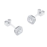 Best Luxury 
9ct White Gold 0.34cttw Brilliant Cut Diamond Halo Stud Earrings