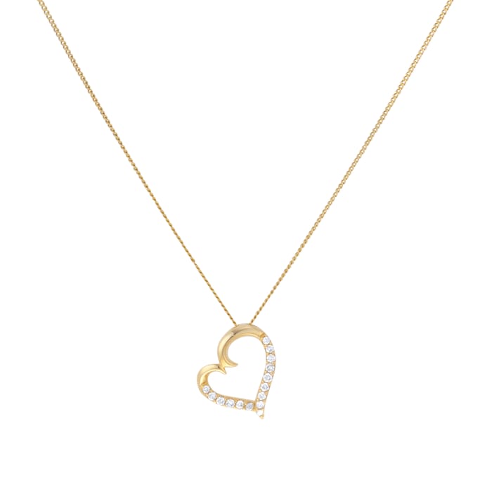 Best Luxury 
9ct Yellow Gold 0.10cttw Diamond Heart Pendant
