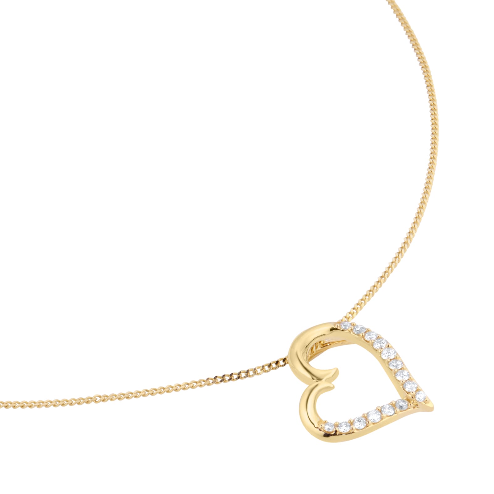 Goldsmiths 9ct Yellow Gold 0.10cttw Diamond Heart Pendant Goldsmiths 9ct Yellow Gold 0.10cttw Diamond Heart Pendant