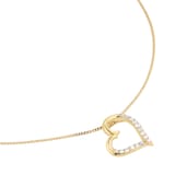 Goldsmiths 9ct Yellow Gold 0.10cttw Diamond Heart Pendant