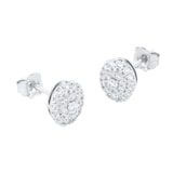 Goldsmiths 9ct White Gold 0.40cttw Diamond Oval Shape Cluster Stud Earrings
