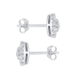 Goldsmiths 9ct White Gold 0.40cttw Diamond Oval Shape Cluster Stud Earrings