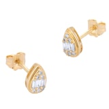 Goldsmiths 9ct Yellow Gold 0.15cttw Diamond Pear Shape Cluster Stud Earrings
