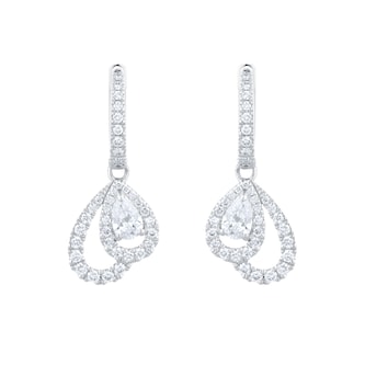 Mappin 
Webb Amelia 18ct White Gold 1.10cttw Pear Spiral Drop Earrings