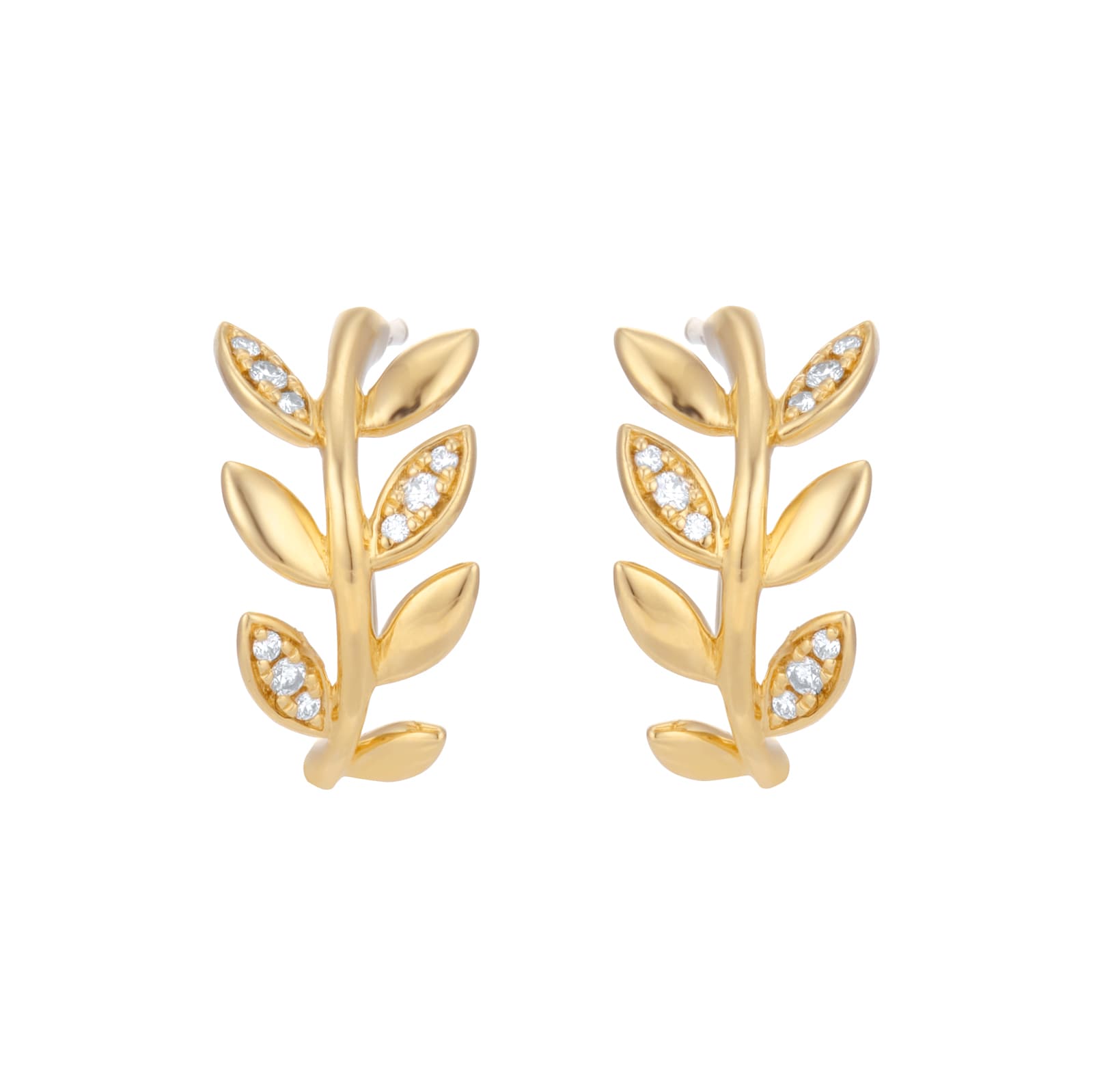 Vinea 18ct Yellow Gold 0.09cttw Diamond Hoop Earrings