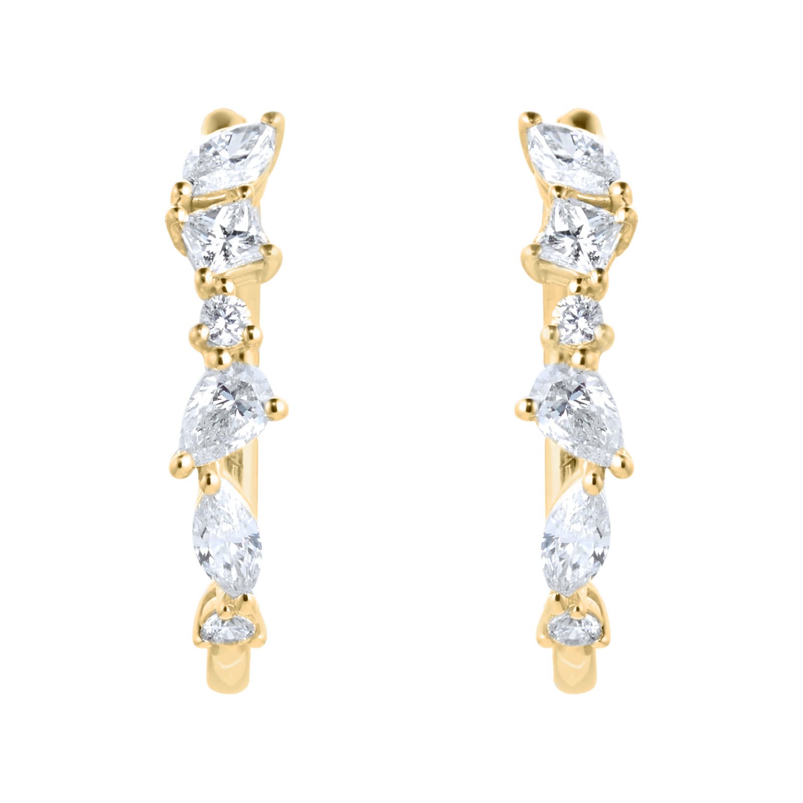 Mappin 
Webb Riveret 18ct Yellow Gold 1.00cttw Mixed Cut Diamond Hoop Earrings