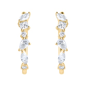 Mappin 
Webb Riveret 18ct Yellow Gold 1.00cttw Mixed Cut Diamond Hoop Earrings