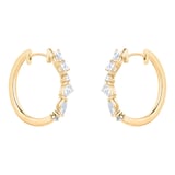 Mappin & Webb Riveret 18ct Yellow Gold 1.00cttw Mixed Cut Diamond Hoop Earrings