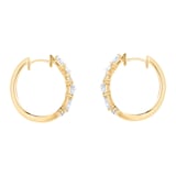Mappin & Webb Riveret 18ct Yellow Gold 1.00cttw Mixed Cut Diamond Hoop Earrings