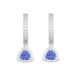 Mappin & Webb 18ct White Gold Tanzanite & 0.33cttw Diamond Drop Earrings