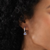 Mappin & Webb 18ct White Gold Tanzanite & 0.33cttw Diamond Drop Earrings