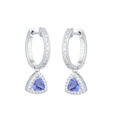Mappin & Webb 18ct White Gold Tanzanite & 0.33cttw Diamond Drop Earrings