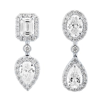 Mappin & Webb Amelia 18ct White Gold 2.90cttw Diamond Drop Earrings