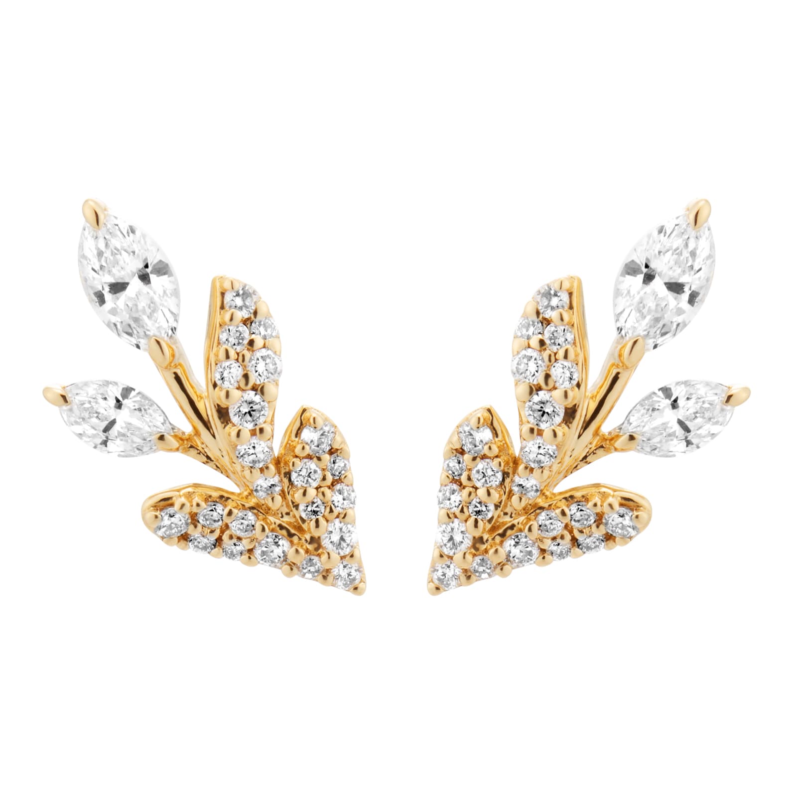 Mappin & Webb Vinea 18ct Yellow Gold 0.60cttw Diamond Climber Earrings