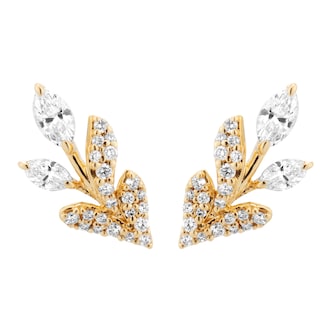 Mappin & Webb Vinea 18ct Yellow Gold 0.60cttw Diamond Climber Earrings