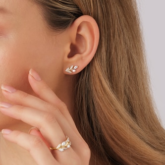 Mappin & Webb Vinea 18ct Yellow Gold 0.60cttw Diamond Climber Earrings