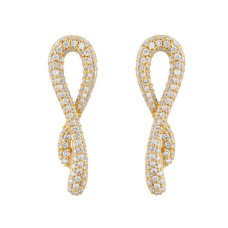 Mappin 
Webb Libretto 18ct Yellow Gold 1.31cttw Diamond Pave Knot Earrings
