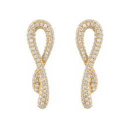 12153647 - Libretto 18ct Yellow Gold 1.31cttw Diamond Pave Knot Earrings