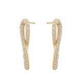 Mappin & Webb Libretto 18ct Yellow Gold 1.31cttw Diamond Pave Knot Earrings