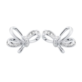 Mappin & Webb 18ct White Gold 0.58cttw Diamond Bow Stud Earrings