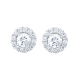 Goldsmiths 9ct White Gold 0.40cttw Brilliant Cut Diamond Halo Stud Earrings