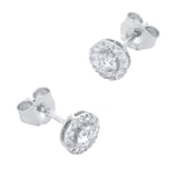 Goldsmiths 9ct White Gold 0.40cttw Brilliant Cut Diamond Halo Stud Earrings