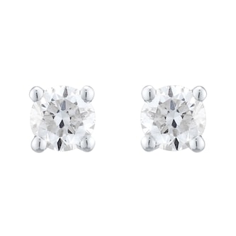 Goldsmiths 9ct White Gold 0.40cttw Brilliant Cut Diamond Solitaire Stud Earrings