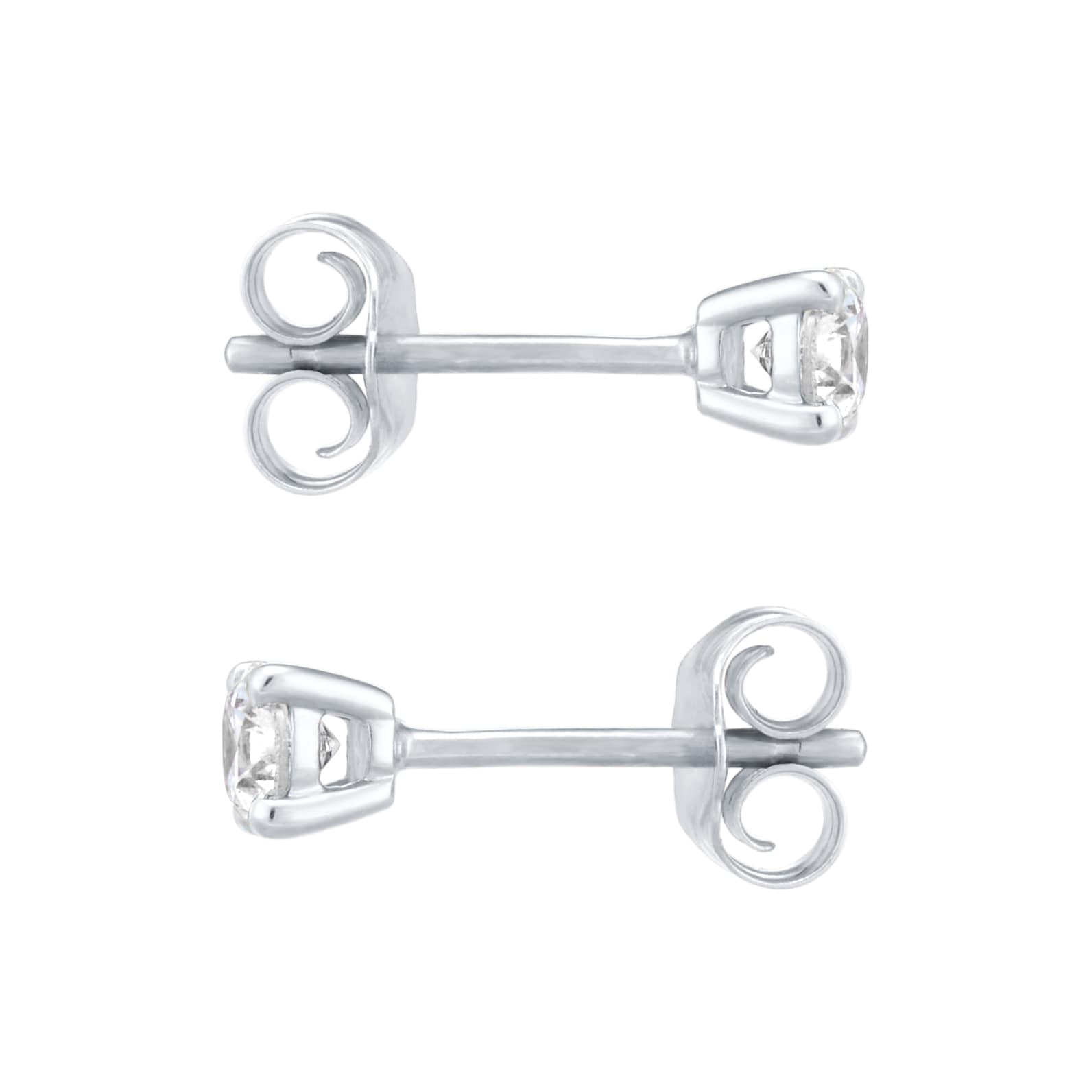 Goldsmiths 9ct White Gold 0.40cttw Brilliant Cut Diamond Solitaire Stud Earrings Goldsmiths 9ct White Gold 0.40cttw Brilliant Cut Diamond Solitaire Stud Earrings