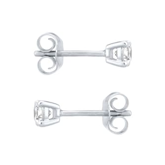 Goldsmiths 9ct White Gold 0.40cttw Brilliant Cut Diamond Solitaire Stud Earrings