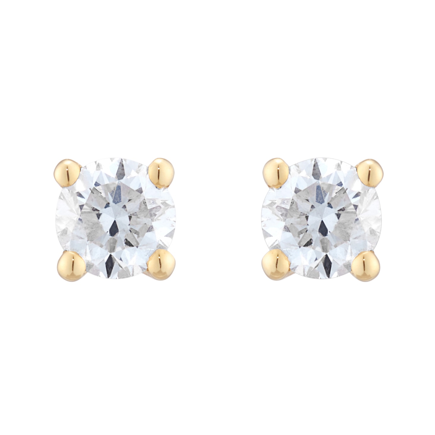 Goldsmiths 9ct Yellow Gold 0.40cttw Brilliant Cut Diamond Solitaire Stud Earrings Goldsmiths 9ct Yellow Gold 0.40cttw Brilliant Cut Diamond Solitaire Stud Earrings