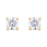 Goldsmiths 9ct Yellow Gold 0.40cttw Brilliant Cut Diamond Solitaire Stud Earrings
