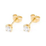 Goldsmiths 9ct Yellow Gold 0.40cttw Brilliant Cut Diamond Solitaire Stud Earrings