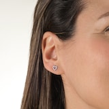Goldsmiths 9ct White Gold 0.07cttw Diamond Heart Studs