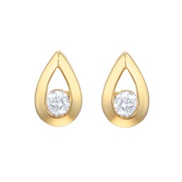 12153661 - 9ct Yellow Gold 0.25cttw Diamond Tear Drop Stud Earrings