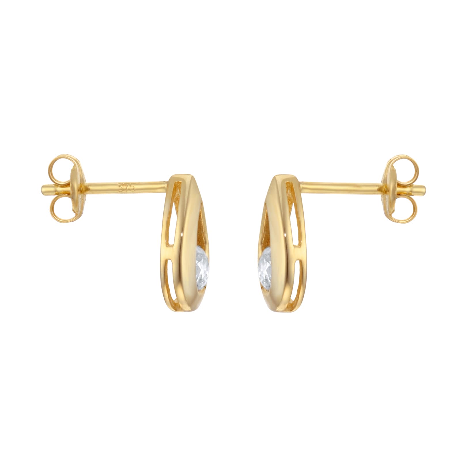 Goldsmiths 9ct Yellow Gold 0.25cttw Diamond Tear Drop Stud Earrings Goldsmiths 9ct Yellow Gold 0.25cttw Diamond Tear Drop Stud Earrings