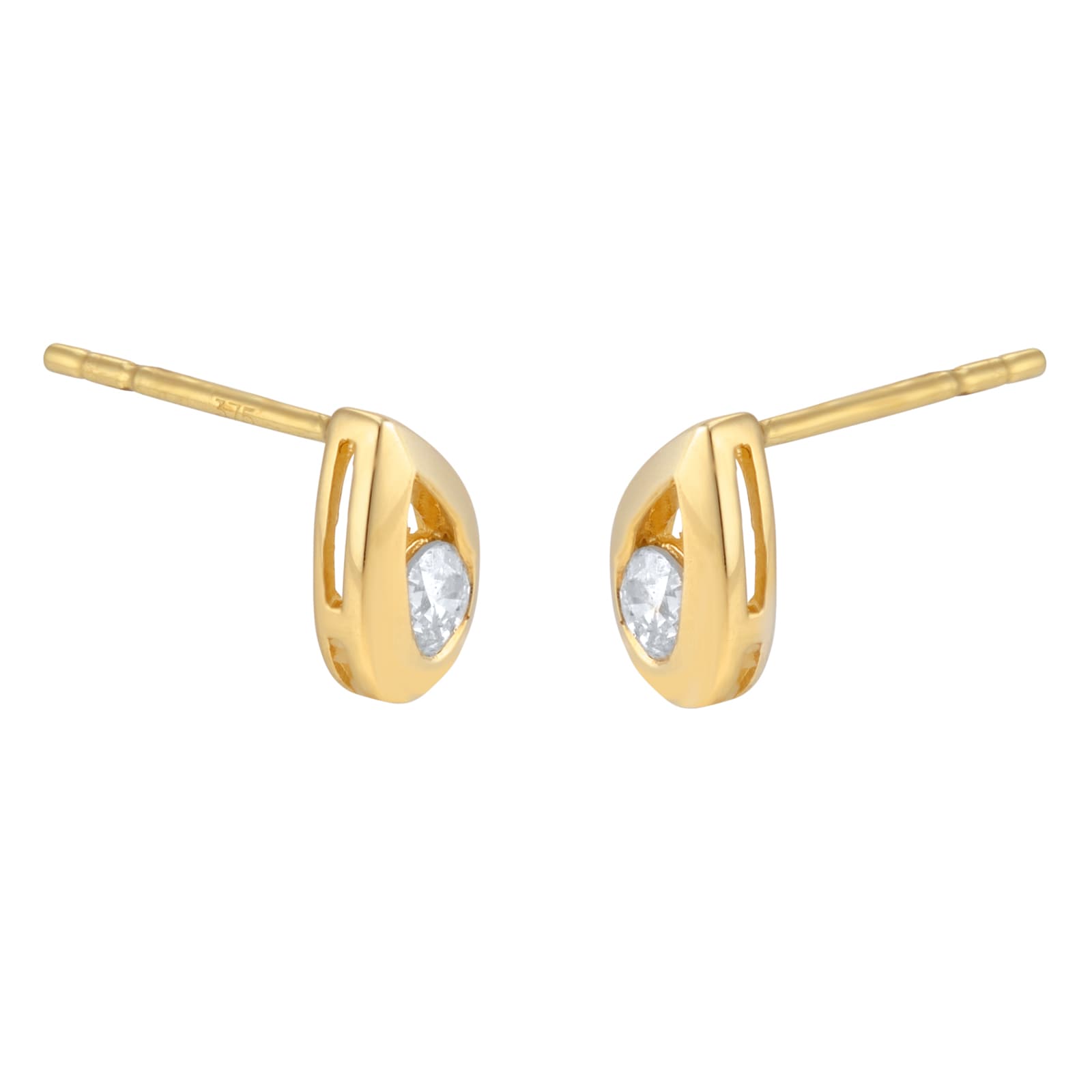 Goldsmiths 9ct Yellow Gold 0.25cttw Diamond Tear Drop Stud Earrings Goldsmiths 9ct Yellow Gold 0.25cttw Diamond Tear Drop Stud Earrings