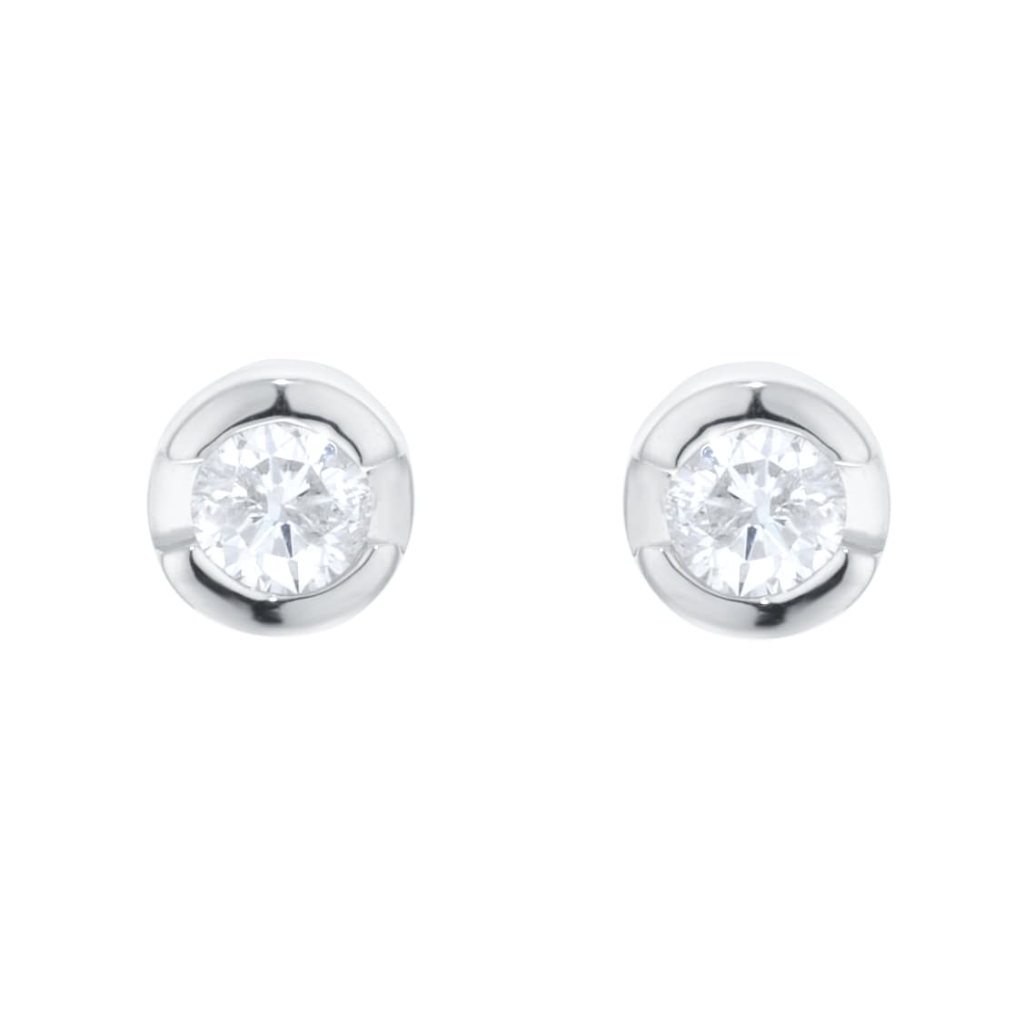 Goldsmiths 9ct White Gold 0.15cttw Rob over Diamond Stud Earrings