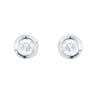 Goldsmiths 9ct White Gold 0.15cttw Rob over Diamond Stud Earrings