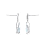Best Luxury 
9ct White Gold Oval Cut Blue Topaz and Diamond Drop Earrings
