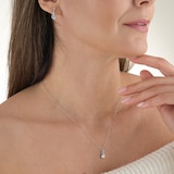 Best Luxury 
9ct White Gold Oval Cut Blue Topaz and Diamond Drop Earrings