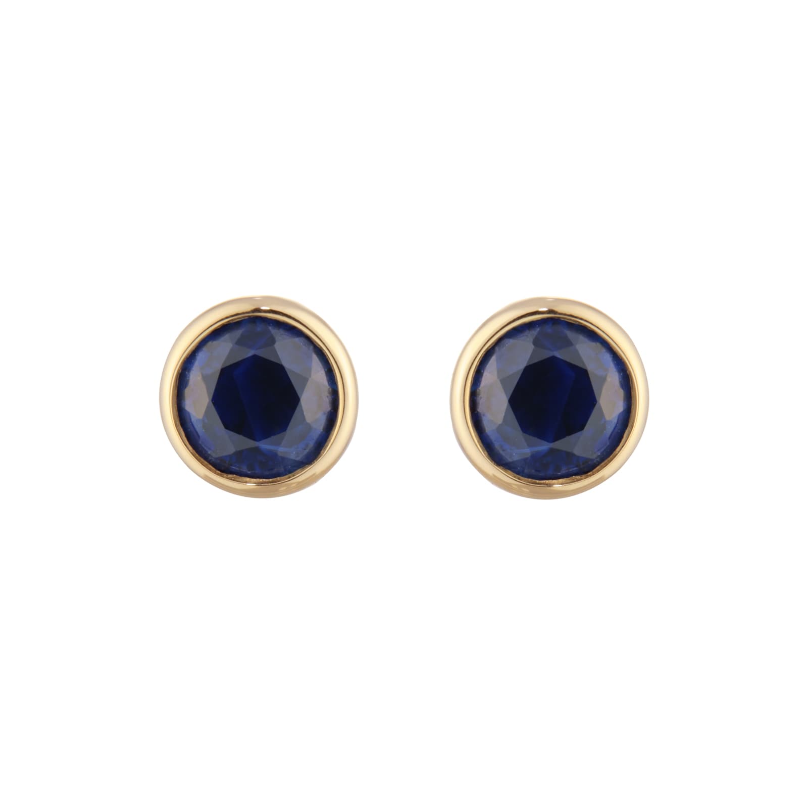 Goldsmiths 9ct Yellow Gold Sapphire Birthstone Stud Earrings