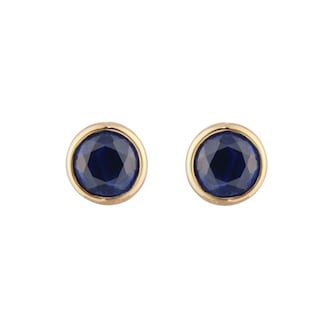 Goldsmiths 9ct Yellow Gold Sapphire Birthstone Stud Earrings