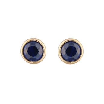 9ct Yellow Gold Sapphire Birthstone Stud Earrings 