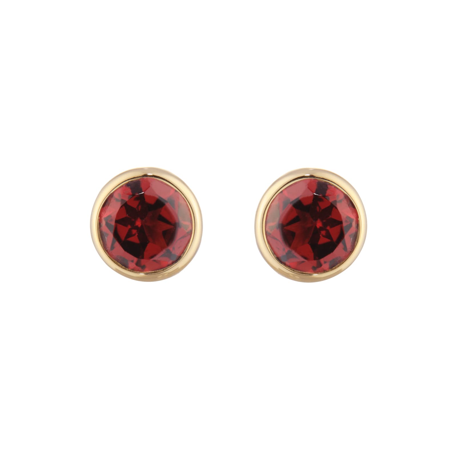 Goldsmiths 9ct Yellow Gold Garnet Birthstone Stud Earrings