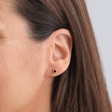 Goldsmiths 9ct Yellow Gold Garnet Birthstone Stud Earrings
